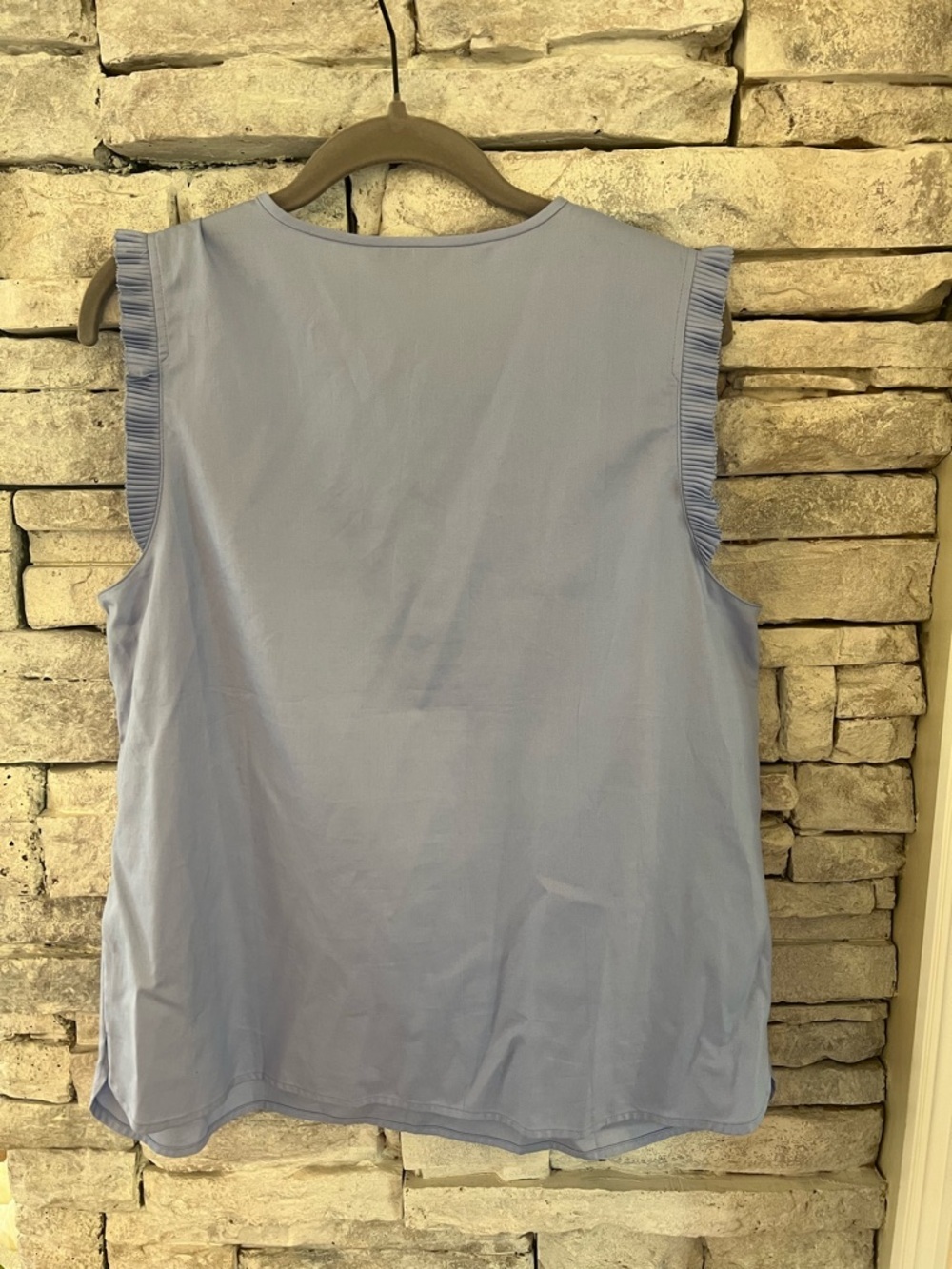 J. Crew Sleeveless Ruffle-Trim Top in Light Blue - Picture 4 of 4